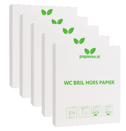 Bulk-Pack Eco Toilet Seat Covers – 5 x 100 gerecyclede stuks, doorspoelbaar & hygiënisch