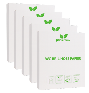 Bulk-Pack Eco Toilet Seat Covers – 5 x 100 gerecyclede stuks, doorspoelbaar & hygiënisch