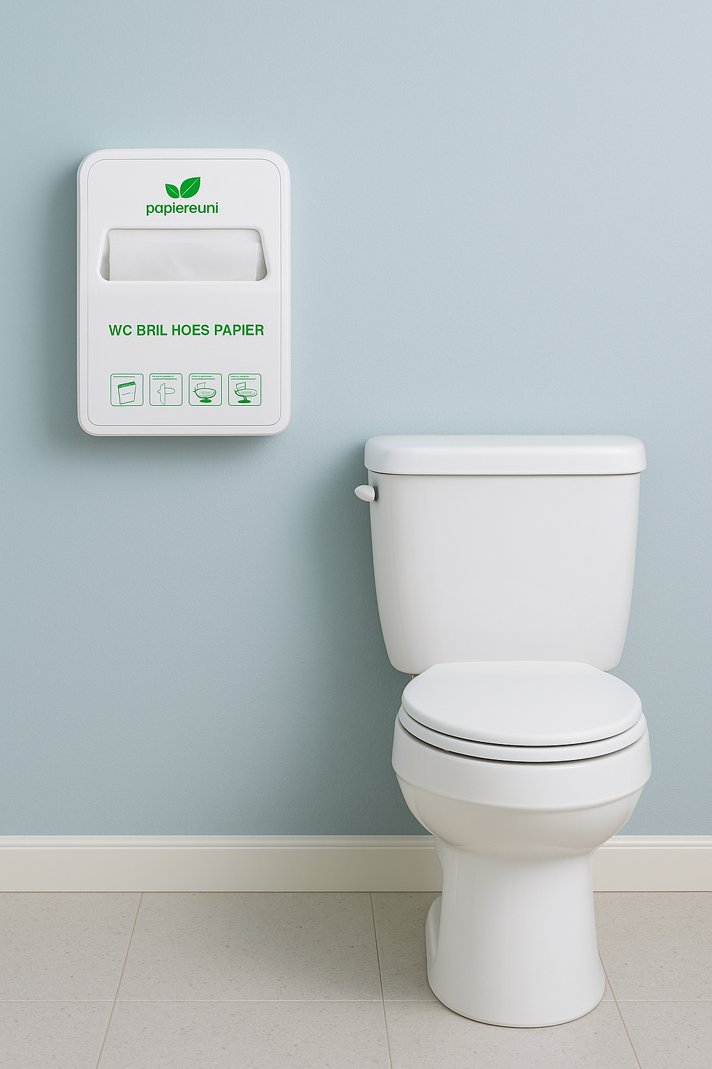 WC-bril papier dispenser met 100 wegwerp hoesjes