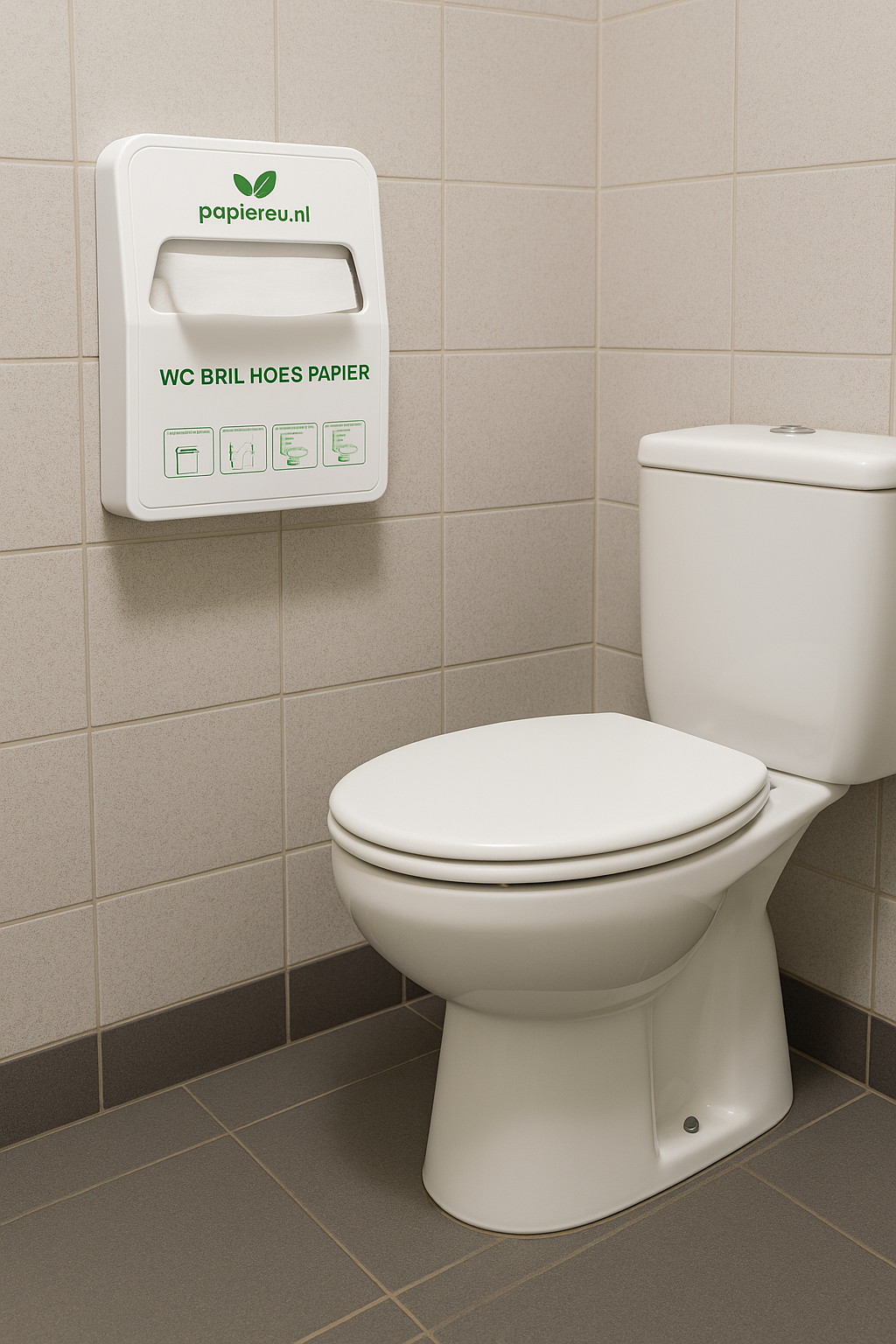 WC-bril papier dispenser met 100 wegwerp hoesjes