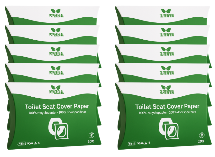 To-Go Pack, Eco Toilet Seat Covers – 10x10 stuks, Compact & Hygiënisch voor Onderweg