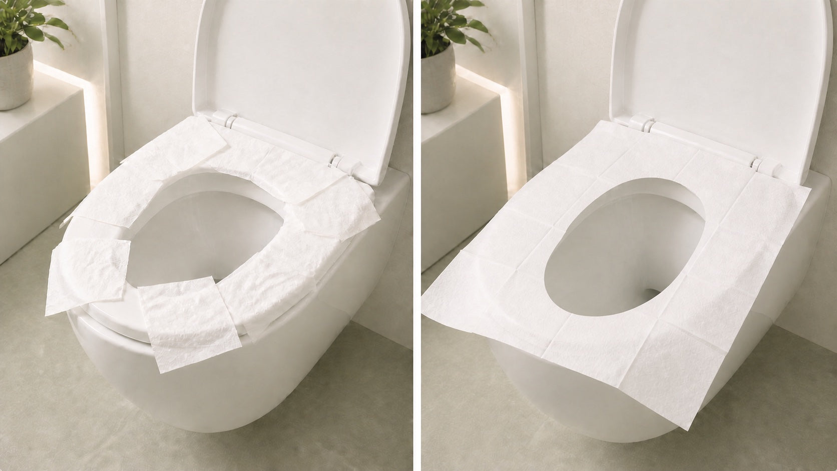 Verschil tussen losse stukjes toiletpapier en een passende PapierEU wc-brilhoes